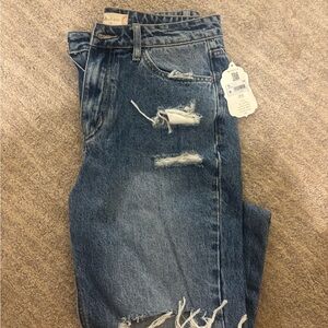 Altar'd State Blue Distressed Boyfriend Jeans